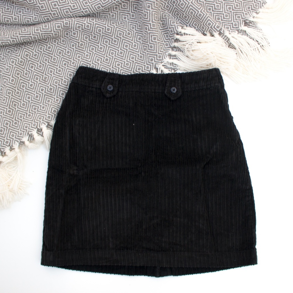 Eddie Bauer | Vintage Black Corduroy Midi Skirt